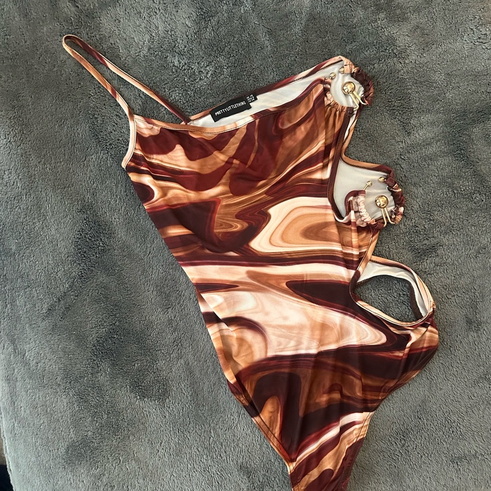 One sleeve brown Bodysuit